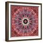 Frosted Leafes in the Forest Mandala Red Toned-Alaya Gadeh-Framed Photographic Print