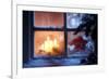 Frosted Window with Christmas Decoration-Sofiaworld-Framed Photographic Print