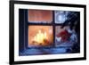 Frosted Window with Christmas Decoration-Sofiaworld-Framed Photographic Print