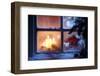 Frosted Window with Christmas Decoration-Sofiaworld-Framed Photographic Print