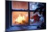 Frosted Window with Christmas Decoration-Sofiaworld-Mounted Photographic Print