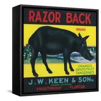 Frostproof, Florida, Razor Back Brand Citrus Label-Lantern Press-Framed Stretched Canvas