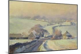 Frosty Fields, Aston, 1991-Trevor Chamberlain-Mounted Giclee Print