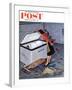 "Frosty in the Freezer" Saturday Evening Post Cover, February 21, 1959-John Falter-Framed Giclee Print