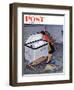 "Frosty in the Freezer" Saturday Evening Post Cover, February 21, 1959-John Falter-Framed Giclee Print