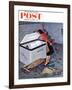 "Frosty in the Freezer" Saturday Evening Post Cover, February 21, 1959-John Falter-Framed Giclee Print