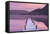 Frosty Jetty on Ullswater at Dawn, Lake District, Cumbria, England. Winter (November)-Adam Burton-Framed Stretched Canvas