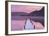 Frosty Jetty on Ullswater at Dawn, Lake District, Cumbria, England. Winter (November)-Adam Burton-Framed Photographic Print