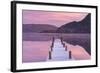 Frosty Jetty on Ullswater at Dawn, Lake District, Cumbria, England. Winter (November)-Adam Burton-Framed Photographic Print