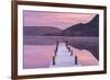 Frosty Jetty on Ullswater at Dawn, Lake District, Cumbria, England. Winter (November)-Adam Burton-Framed Photographic Print