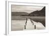 Frosty Jetty on Ullswater at Dawn, Lake District, Cumbria, England. Winter (November)-Adam Burton-Framed Photographic Print