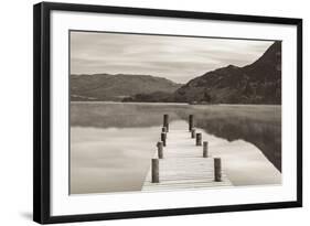 Frosty Jetty on Ullswater at Dawn, Lake District, Cumbria, England. Winter (November)-Adam Burton-Framed Photographic Print