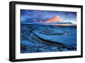 Frosty Landscape and Warm Clouds, Hayden Valley, Yellowstone-Vincent James-Framed Premium Photographic Print