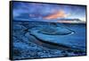 Frosty Landscape and Warm Clouds, Hayden Valley, Yellowstone-Vincent James-Framed Stretched Canvas