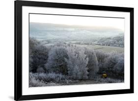 Frosty landscape, Powys, Wales, United Kingdom, Europe-Graham Lawrence-Framed Photographic Print