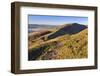 Frosty morning, Great Ridge, view to Rushup Edge from slopes of Mam Tor, near Edale, Peak District,-Eleanor Scriven-Framed Photographic Print