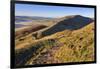 Frosty morning, Great Ridge, view to Rushup Edge from slopes of Mam Tor, near Edale, Peak District,-Eleanor Scriven-Framed Photographic Print