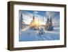 Frosty Morning in the Mountains, Panorama of Winter Mountains, Ukraine, Carpathians-Kotenko-Framed Photographic Print