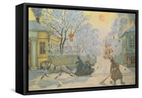 Frosty Morning-Boris Mihajlovic Kustodiev-Framed Stretched Canvas