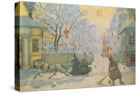 Frosty Morning-Boris Mihajlovic Kustodiev-Stretched Canvas