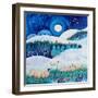 Frosty Sheep acrylics on paper-Lisa Graa Jensen-Framed Giclee Print