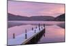 Frosty Wooden Jetty on Ullswater at Dawn, Lake District, Cumbria, England. Winter (November)-Adam Burton-Mounted Photographic Print