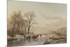 Frozen Canal Near the River Maas-Andreas Schelfhout-Mounted Art Print