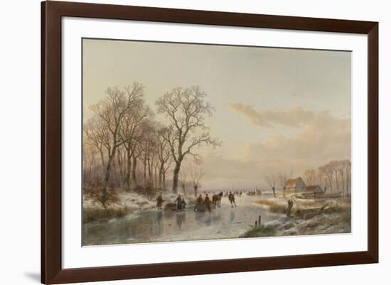 Frozen Canal Near the River Maas-Andreas Schelfhout-Framed Premium Giclee Print