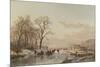Frozen Canal Near the River Maas-Andreas Schelfhout-Mounted Premium Giclee Print