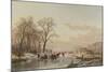 Frozen Canal Near the River Maas-Andreas Schelfhout-Mounted Art Print