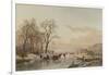 Frozen Canal Near the River Maas-Andreas Schelfhout-Framed Art Print