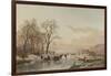 Frozen Canal Near the River Maas-Andreas Schelfhout-Framed Art Print