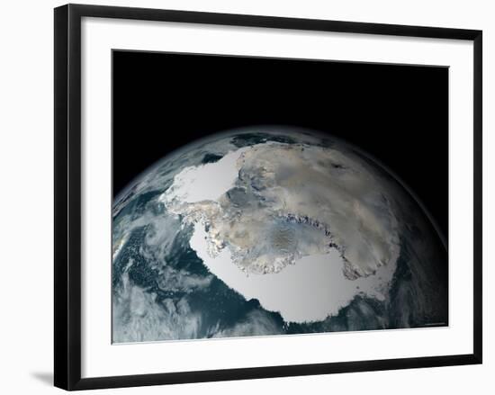 Frozen Continent of Antarctica and its Surrounding Sea Ice-Stocktrek Images-Framed Photographic Print