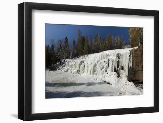 Frozen Gooseberry Falls along Lake Superiors Northern Shore.-PhotoImages-Framed Photographic Print