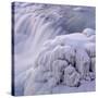 Frozen Gullfoss Waterfall-null-Stretched Canvas