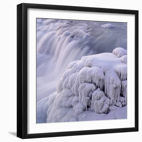 Frozen Gullfoss Waterfall-null-Framed Photographic Print