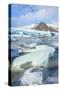 Frozen Icebergs in the Frozen Waters of Fjallsarlon Glacier Lagoon, South East Iceland, Iceland-Neale Clark-Stretched Canvas