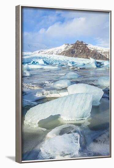 Frozen Icebergs in the Frozen Waters of Fjallsarlon Glacier Lagoon, South East Iceland, Iceland-Neale Clark-Framed Photographic Print