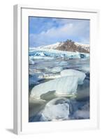 Frozen Icebergs in the Frozen Waters of Fjallsarlon Glacier Lagoon, South East Iceland, Iceland-Neale Clark-Framed Photographic Print