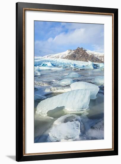 Frozen Icebergs in the Frozen Waters of Fjallsarlon Glacier Lagoon, South East Iceland, Iceland-Neale Clark-Framed Photographic Print