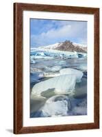 Frozen Icebergs in the Frozen Waters of Fjallsarlon Glacier Lagoon, South East Iceland, Iceland-Neale Clark-Framed Photographic Print