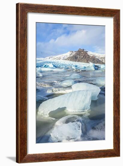 Frozen Icebergs in the Frozen Waters of Fjallsarlon Glacier Lagoon, South East Iceland, Iceland-Neale Clark-Framed Photographic Print