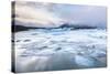 Frozen Icebergs in the Frozen Waters of Fjallsarlon Glacier Lagoon, South East Iceland, Iceland-Neale Clark-Stretched Canvas