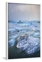 Frozen Icebergs in the Frozen Waters of Fjallsarlon Glacier Lagoon, South East Iceland, Iceland-Neale Clark-Framed Photographic Print