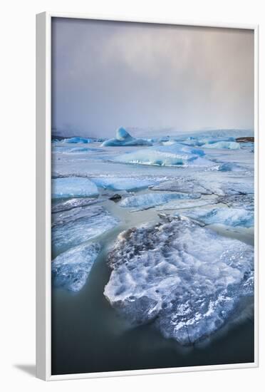 Frozen Icebergs in the Frozen Waters of Fjallsarlon Glacier Lagoon, South East Iceland, Iceland-Neale Clark-Framed Photographic Print