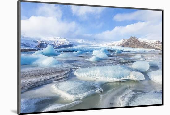 Frozen Icebergs in the Frozen Waters of Fjallsarlon Glacier Lagoon, South East Iceland, Iceland-Neale Clark-Mounted Photographic Print