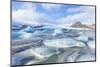 Frozen Icebergs in the Frozen Waters of Fjallsarlon Glacier Lagoon, South East Iceland, Iceland-Neale Clark-Mounted Photographic Print