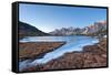 Frozen lake, Claree valley, cerces, French alps, France.-ClickAlps-Framed Stretched Canvas