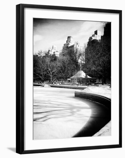 Frozen Lake in Central Park Snow-Philippe Hugonnard-Framed Photographic Print