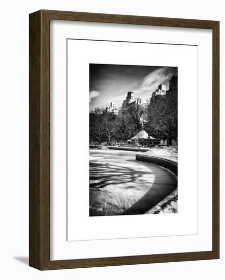 Frozen Lake in Central Park Snow-Philippe Hugonnard-Framed Art Print